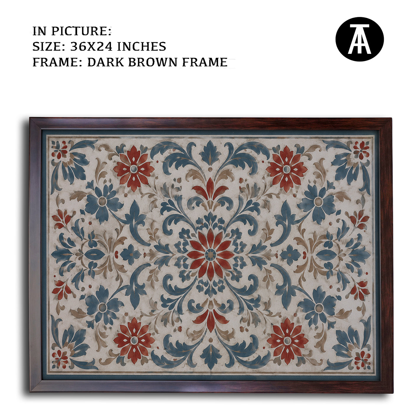 Artwork in Dark Brown Frame