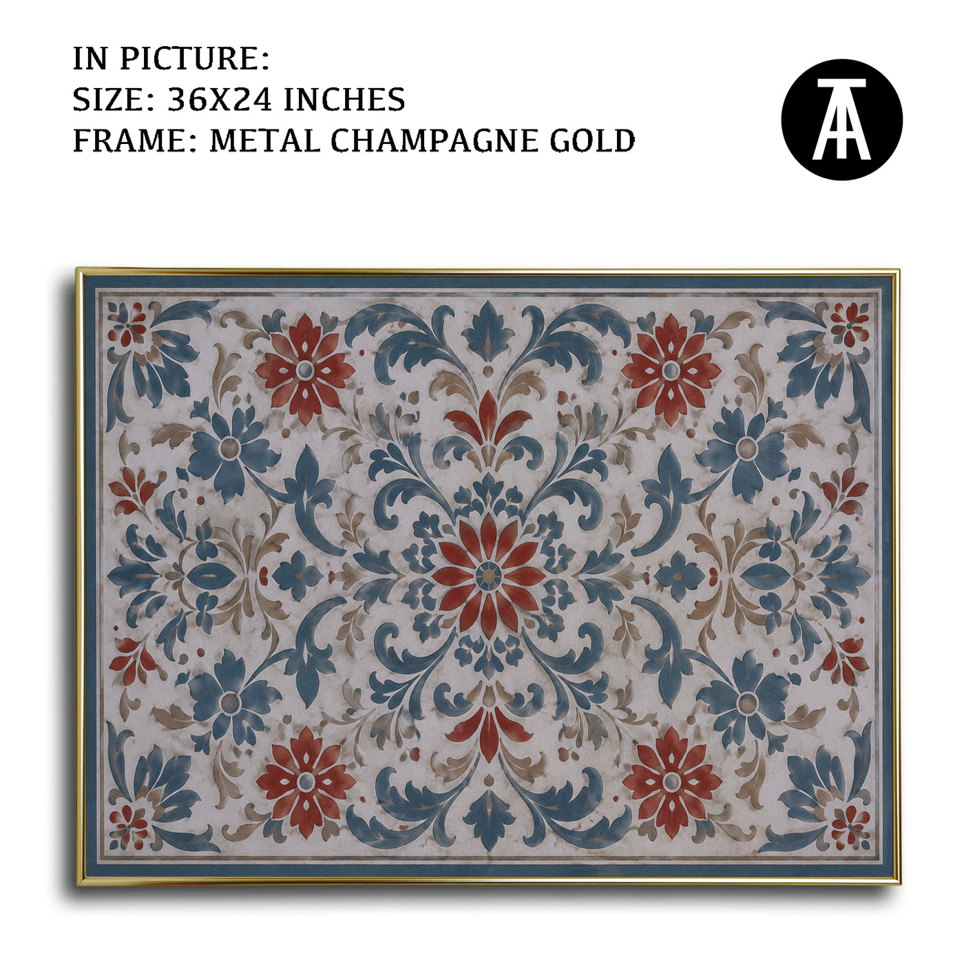 Artwork in Metal Champagne Gold Frame