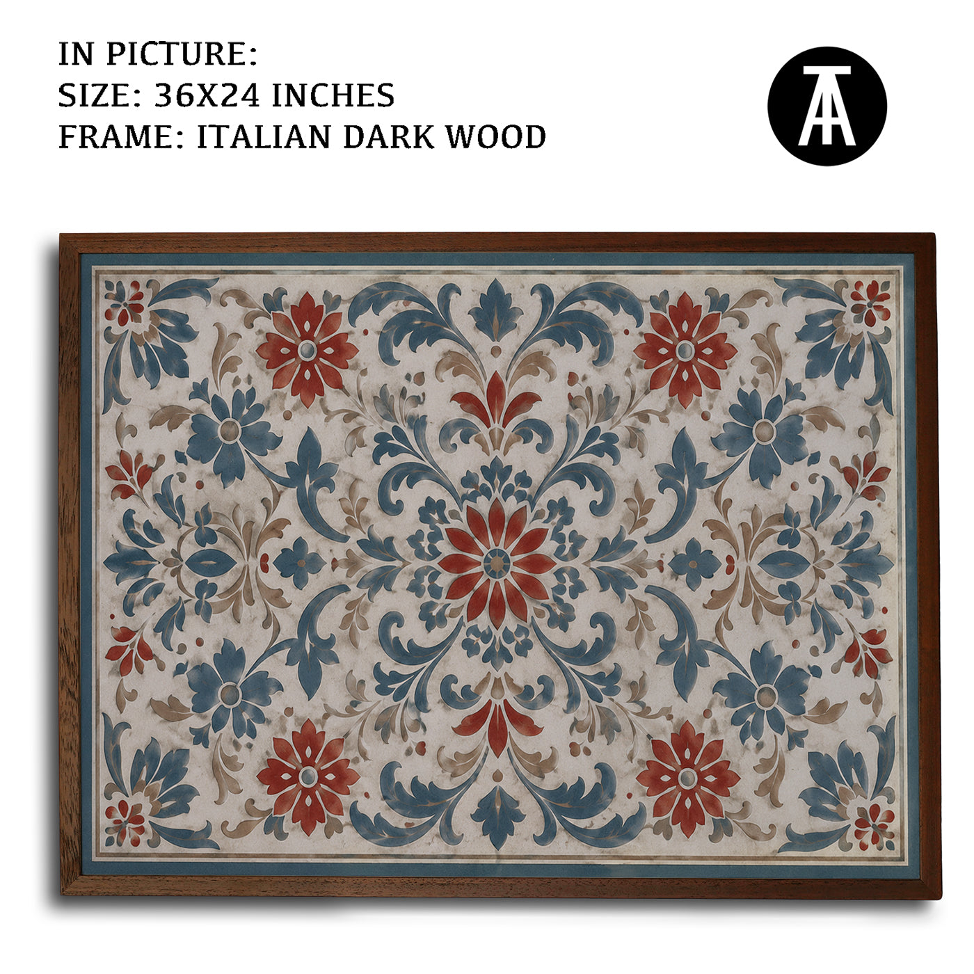 Artwork in Dark Wood Frame