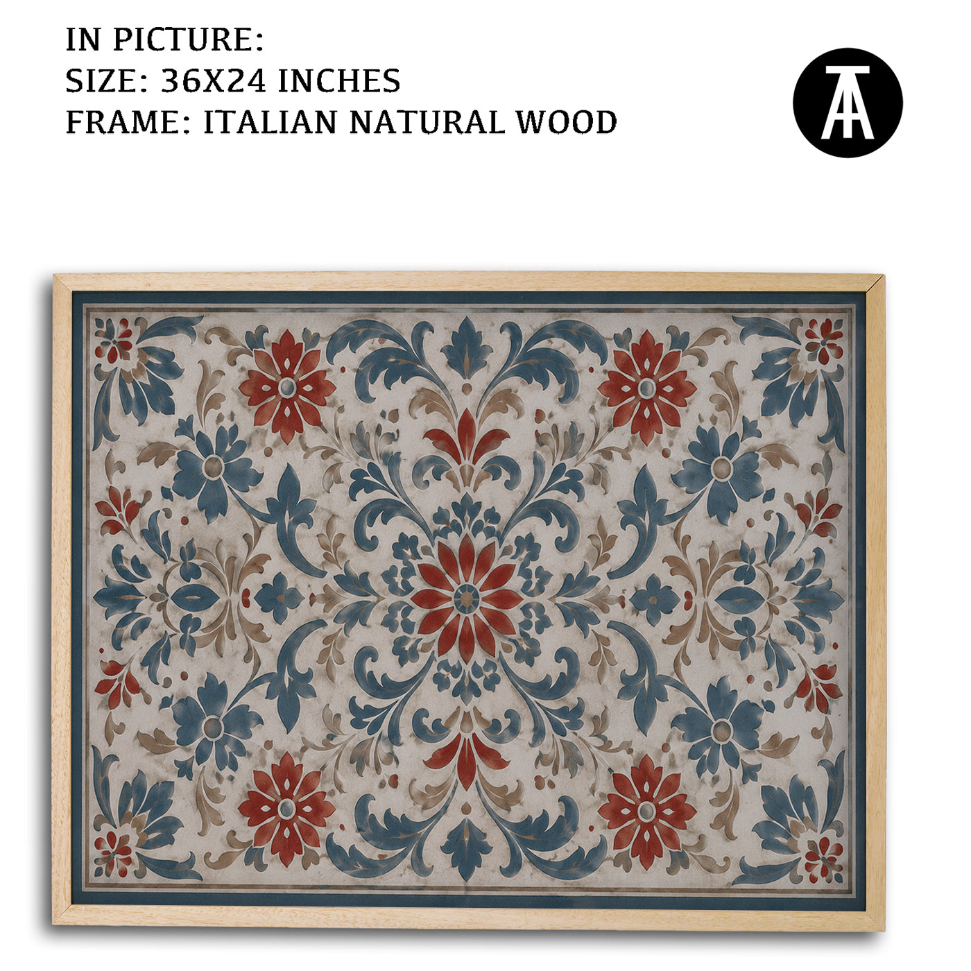 Artwork in Natural Wood Frame
