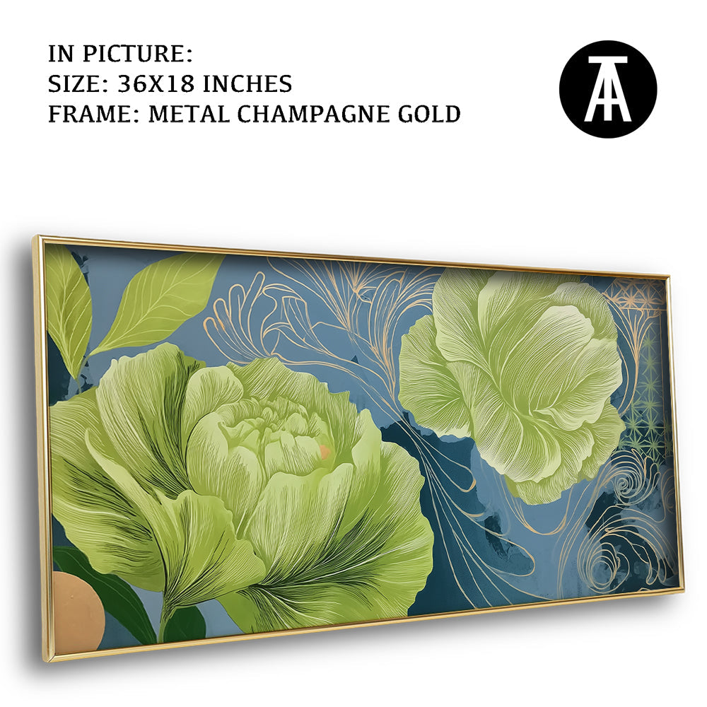 Artwork in Metal Champagne Gold Frame