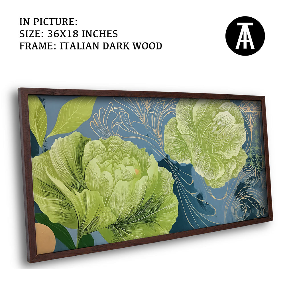 Artwork in Dark Wood Frame