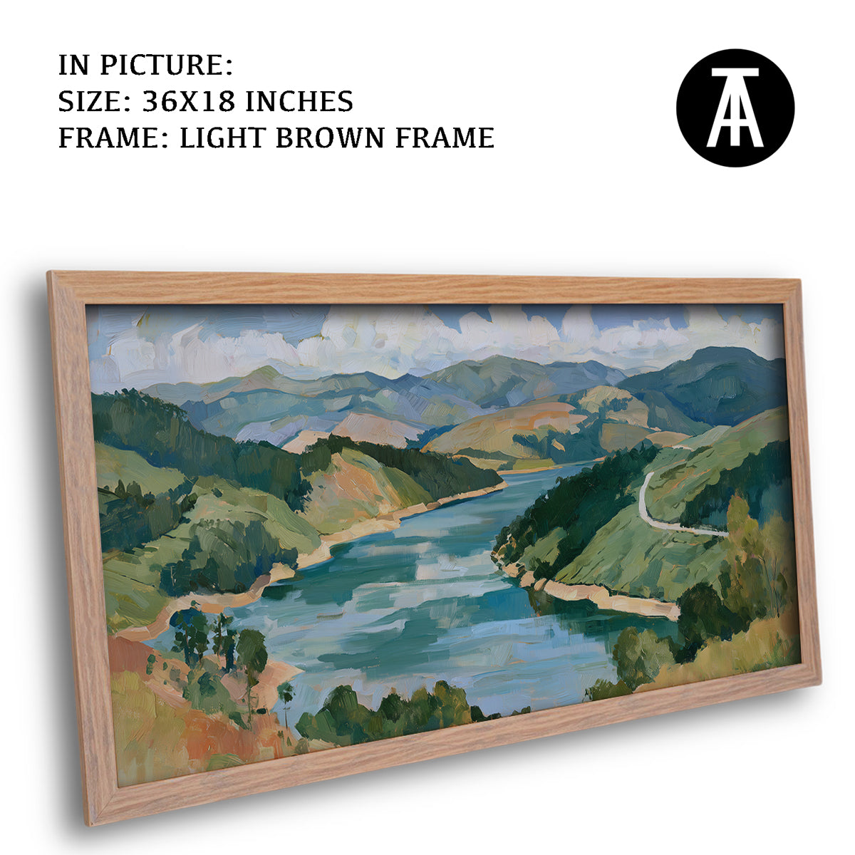 Artwork in Light Brown Frame