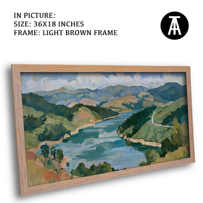 Artwork in Light Brown Frame