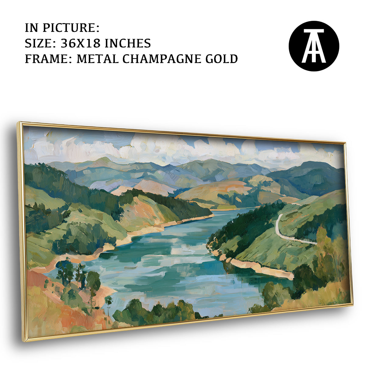 Artwork in Metal Champagne Gold Frame