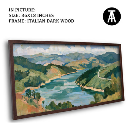 Artwork in Dark Wood Frame