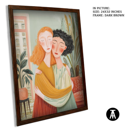 Artwork in Dark Brown Frame