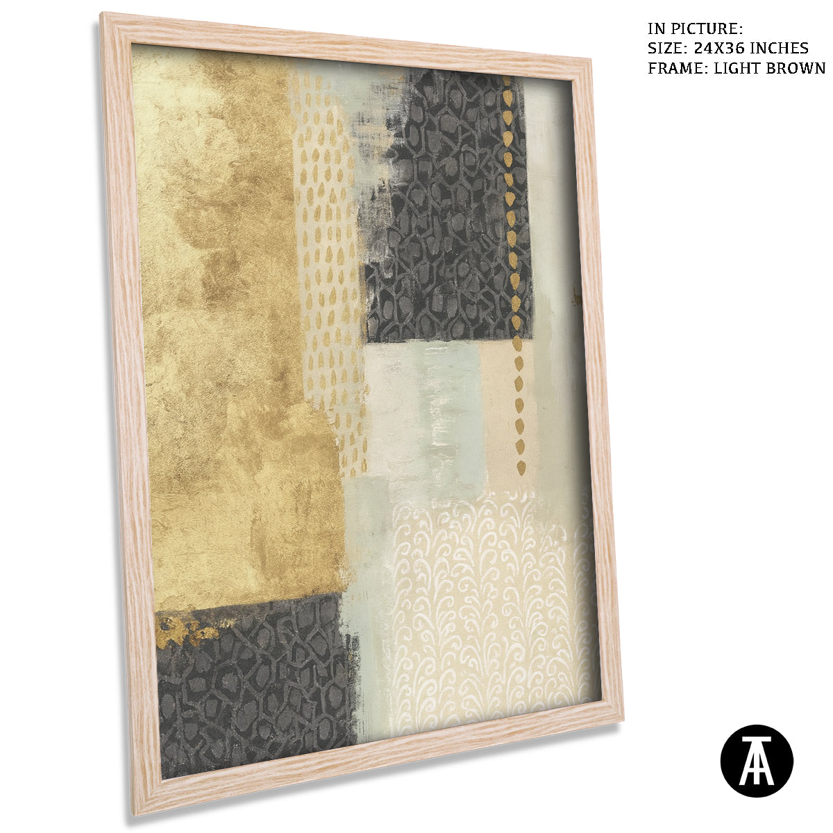 Artwork in Light Brown Frame