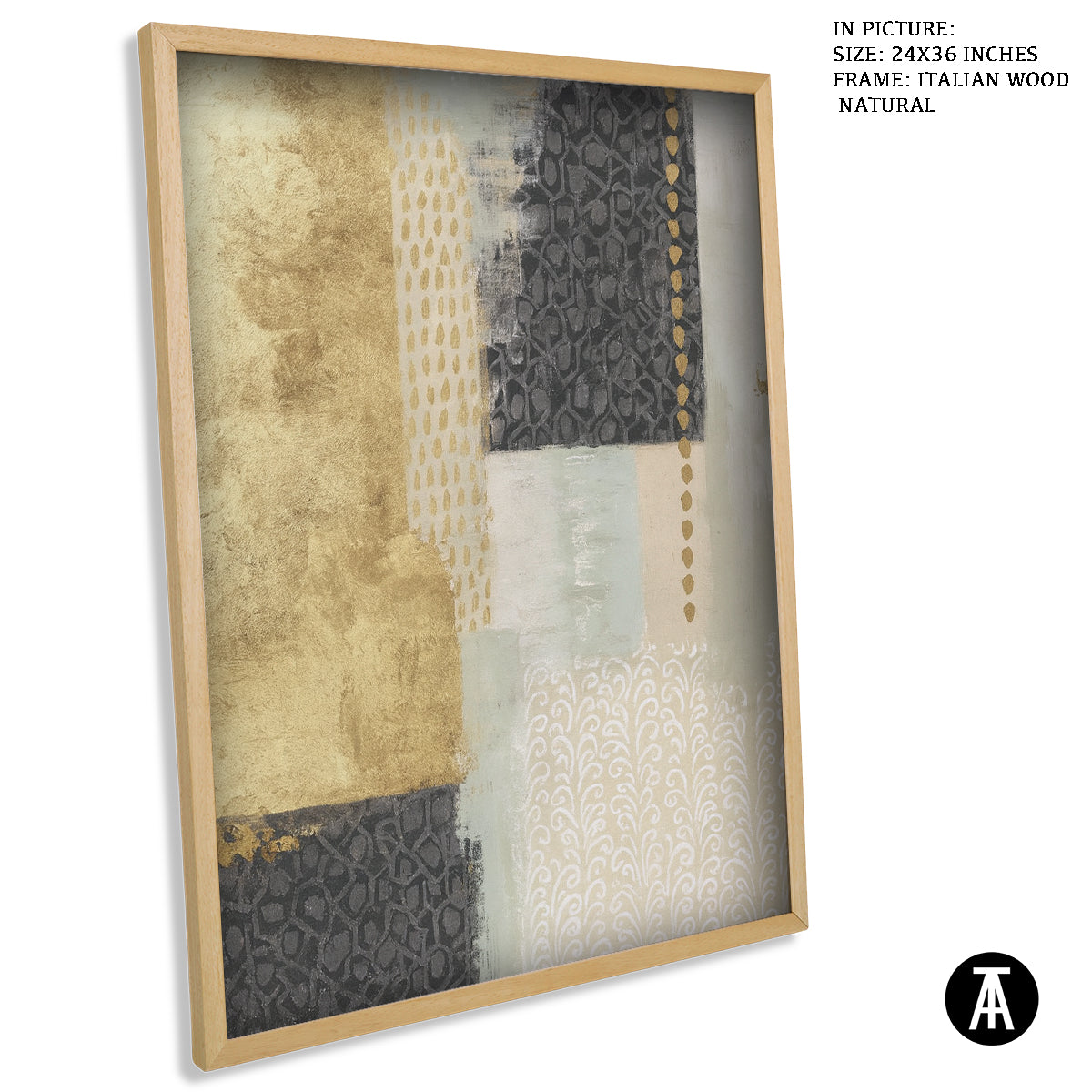 Artwork in Natural Wood Frame