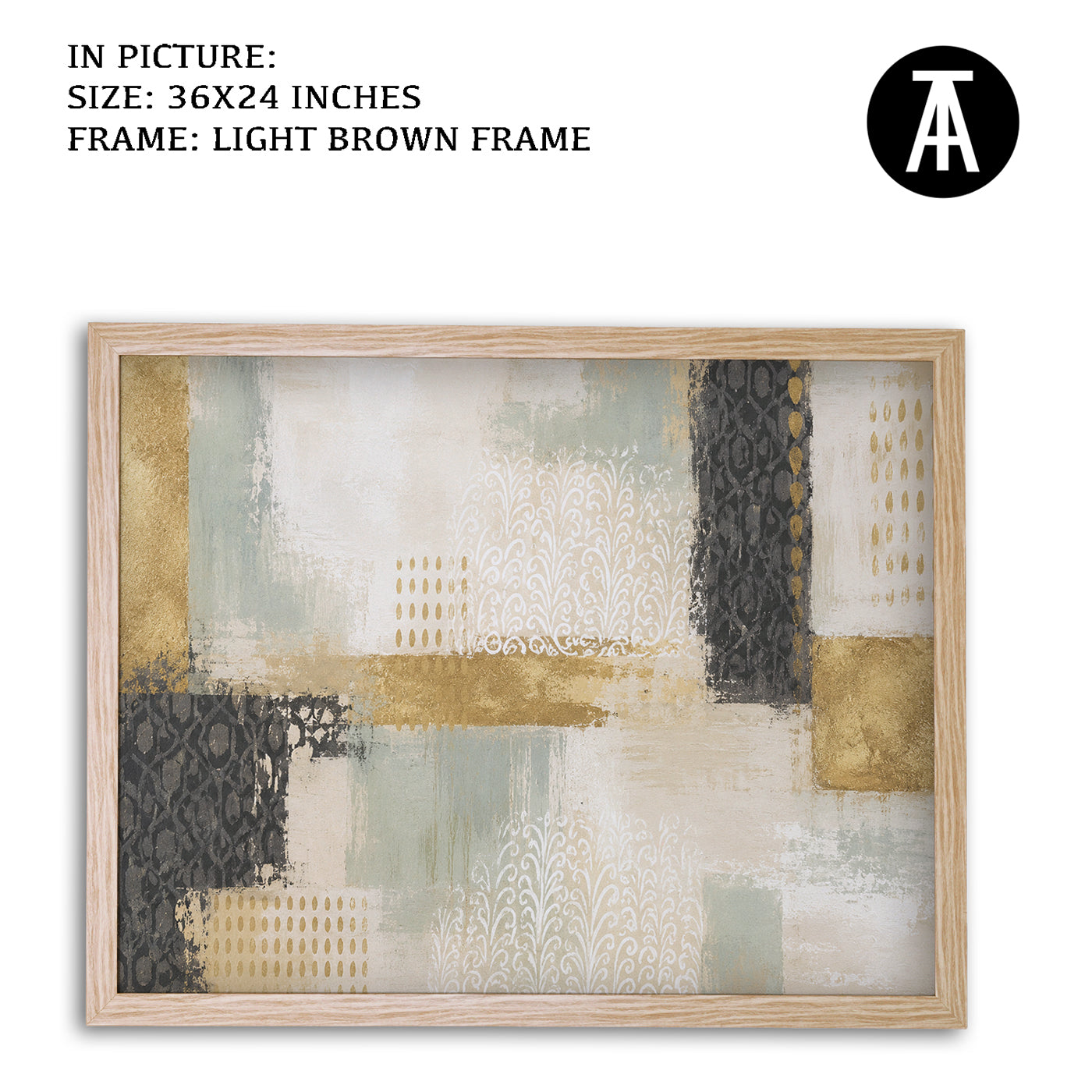 Artwork in Light Brown Frame