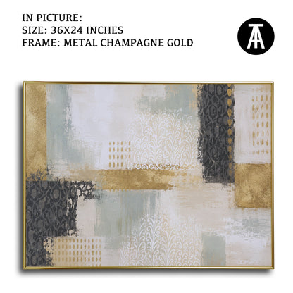 Artwork in Metal Champagne Gold Frame