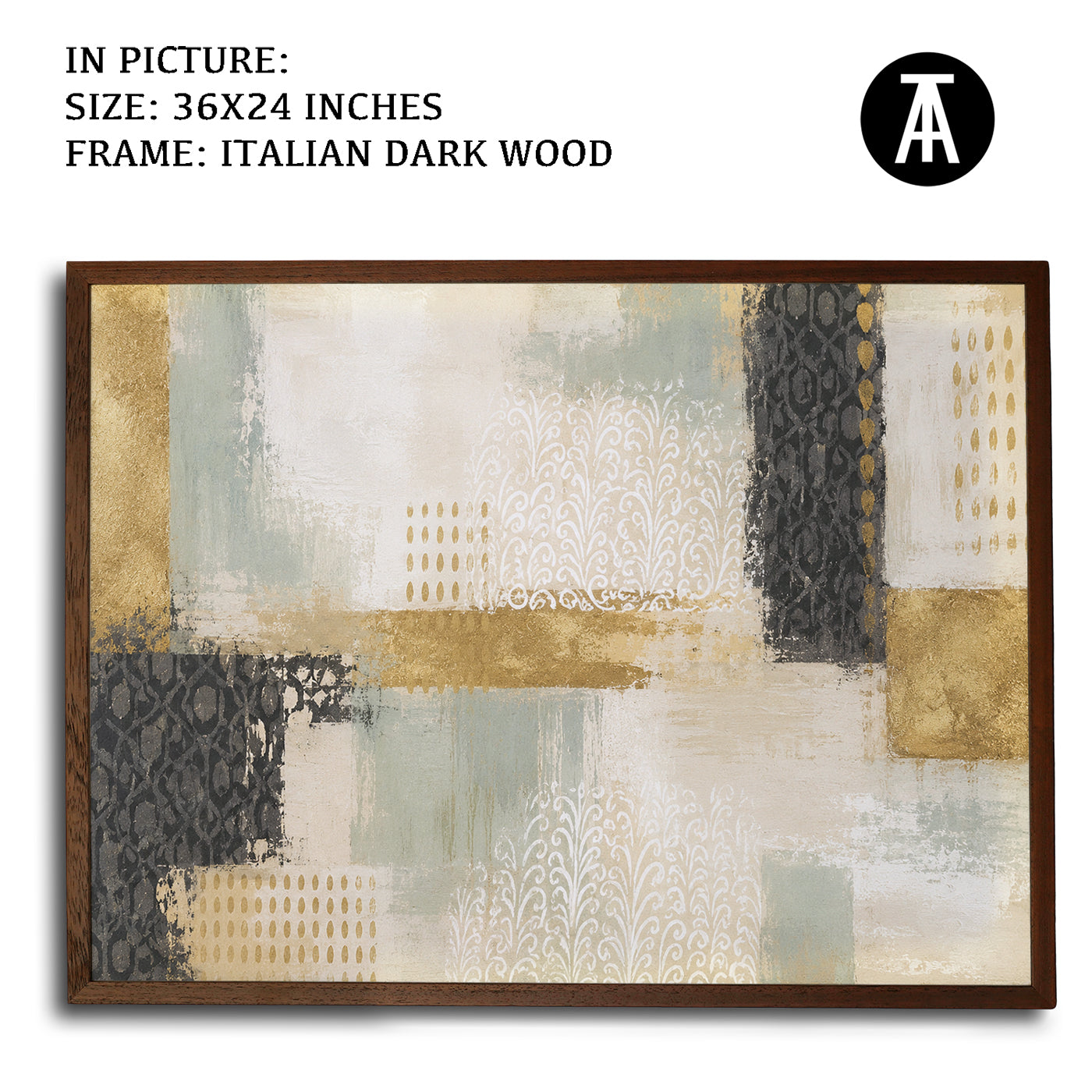 Artwork in Dark Wood Frame