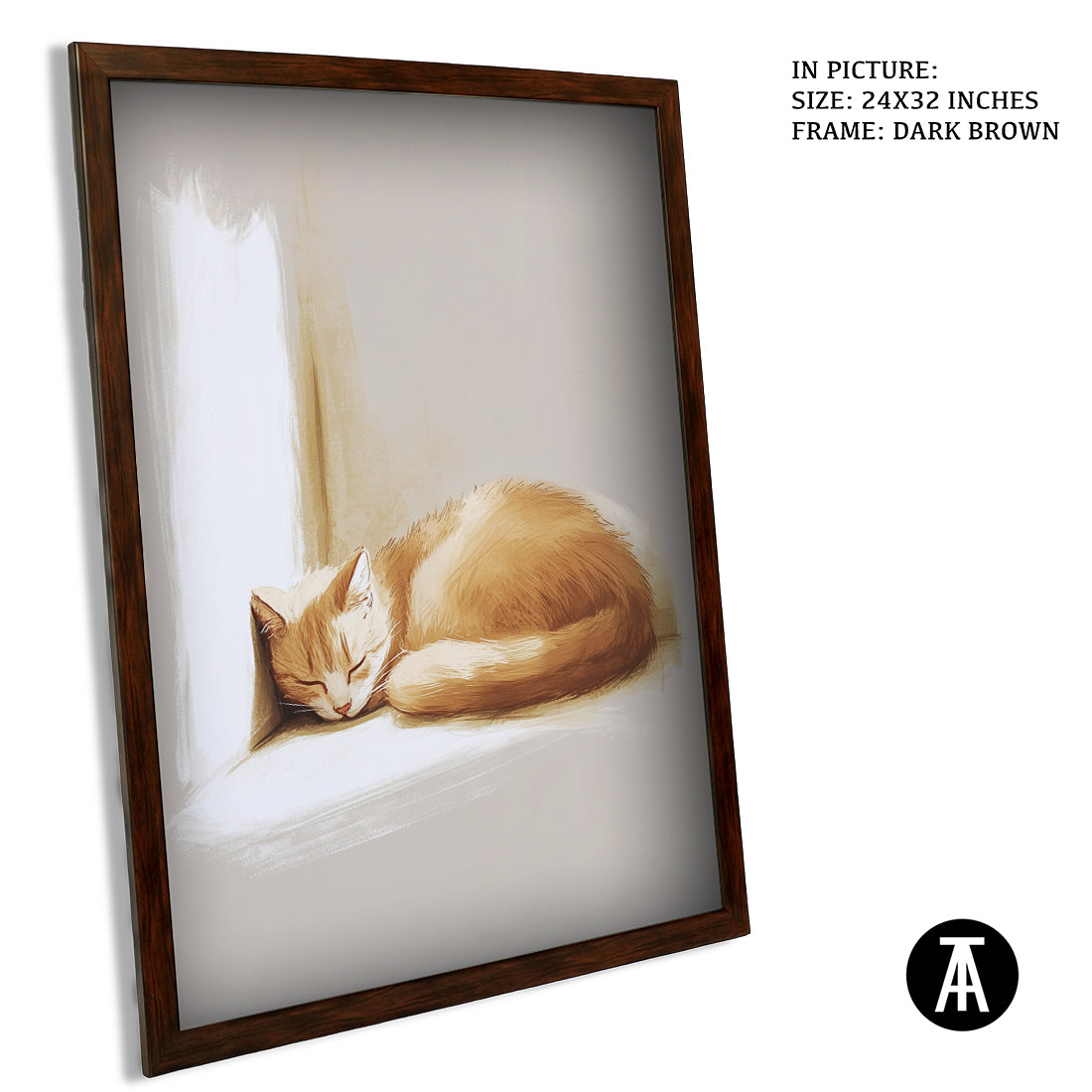 Sample Artwork in Dark Brown Frame