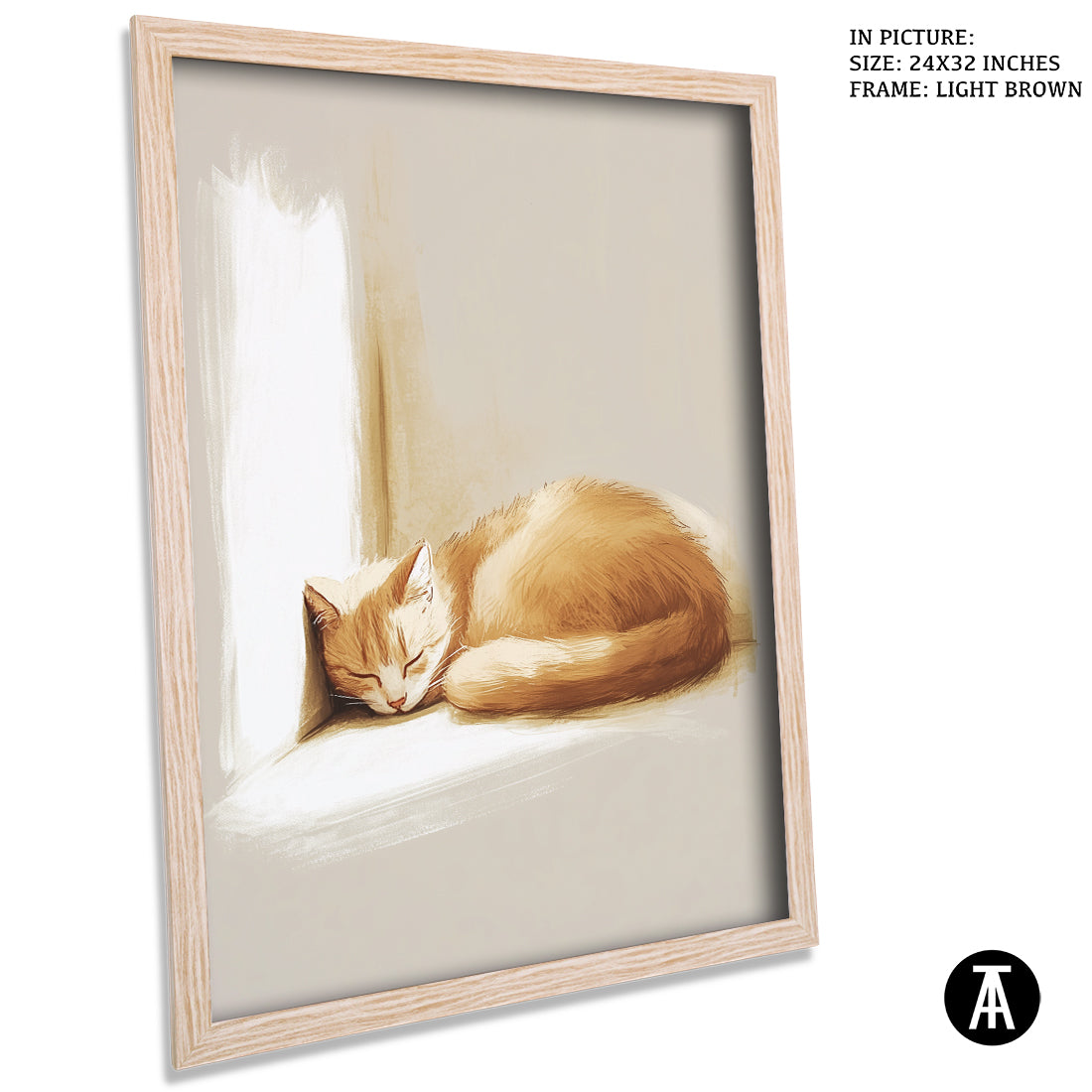 Sample Artwork in Light Brown Frame