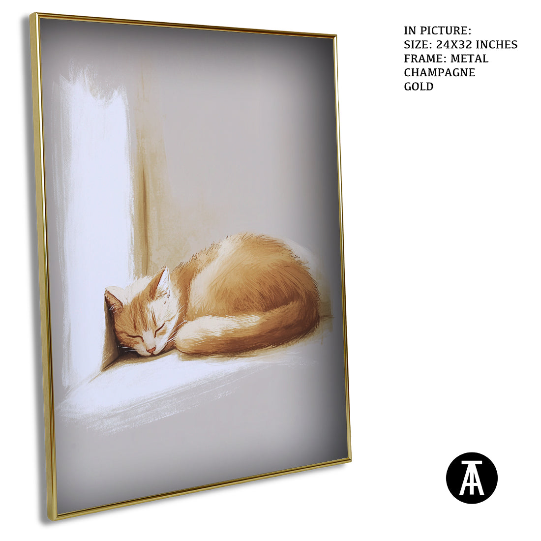 Sample Artwork in Champagne gold Metal Frame
