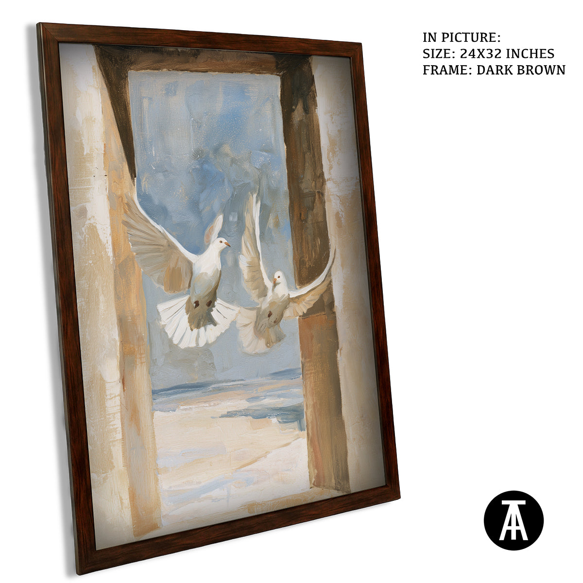 Artwork in Dark Brown Frame