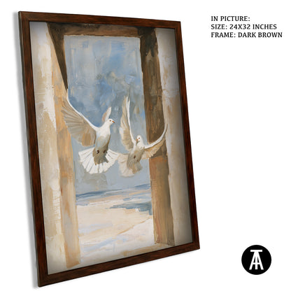 Artwork in Dark Brown Frame