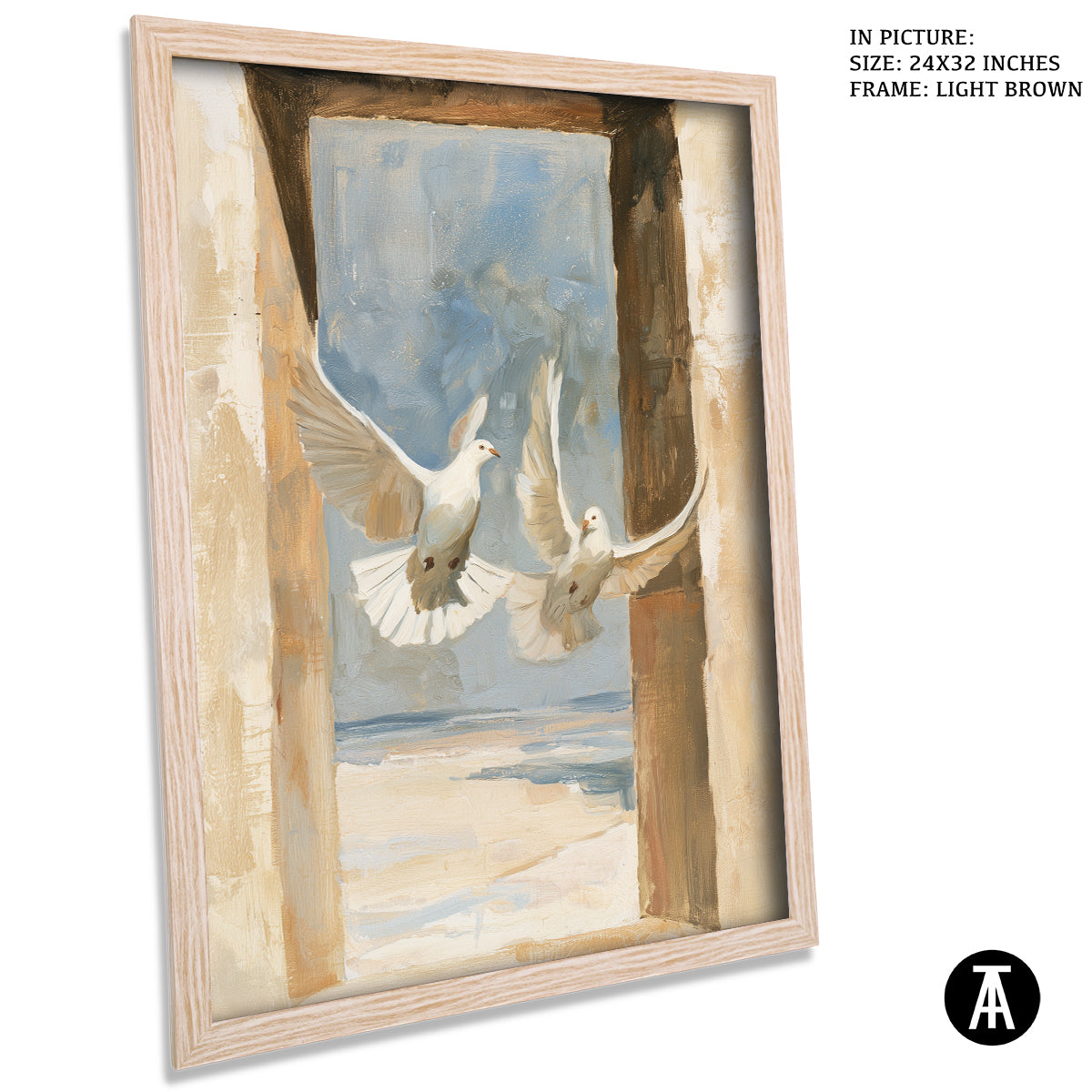 Artwork in Light Brown Frame