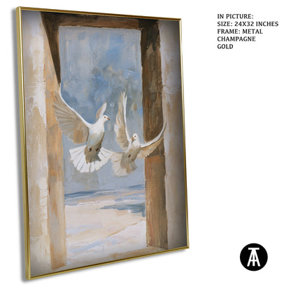 Artwork in Metal Champagne Gold Frame
