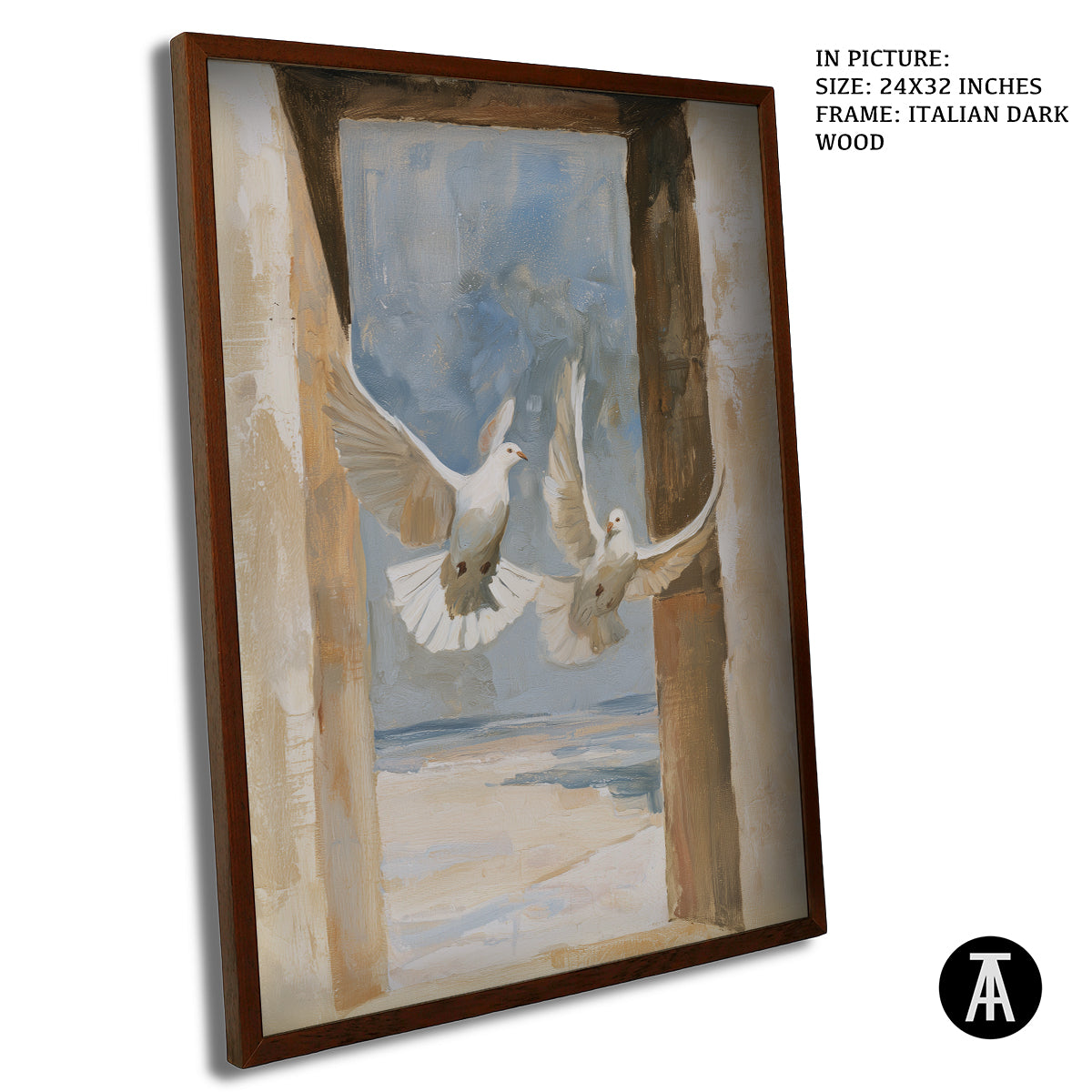 Artwork in Dark Wood Frame