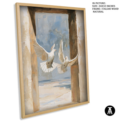 Artwork in Natural Wood Frame