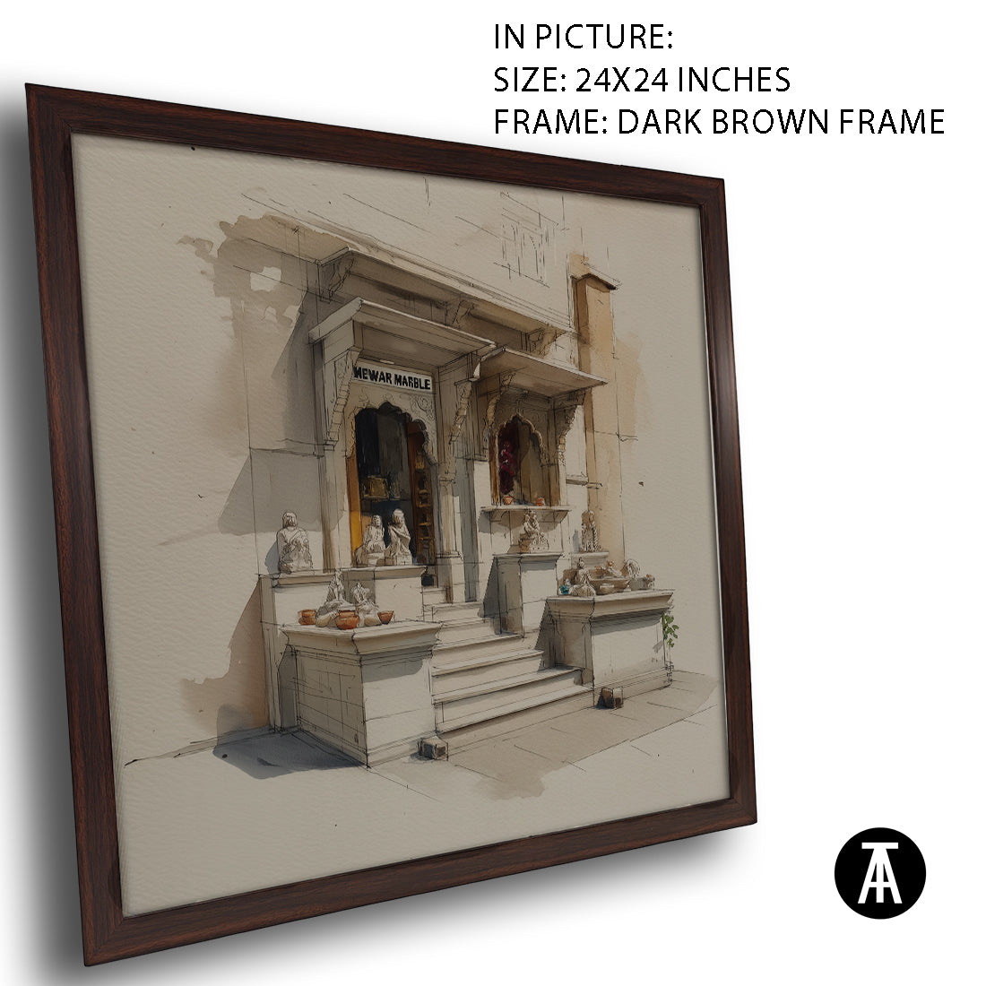 Artwork in Dark Brown Frame