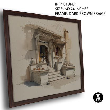 Artwork in Dark Brown Frame