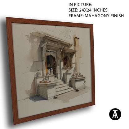 Artwork in Mahogany Finish Frame