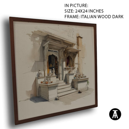 Artwork in Dark Wood Frame