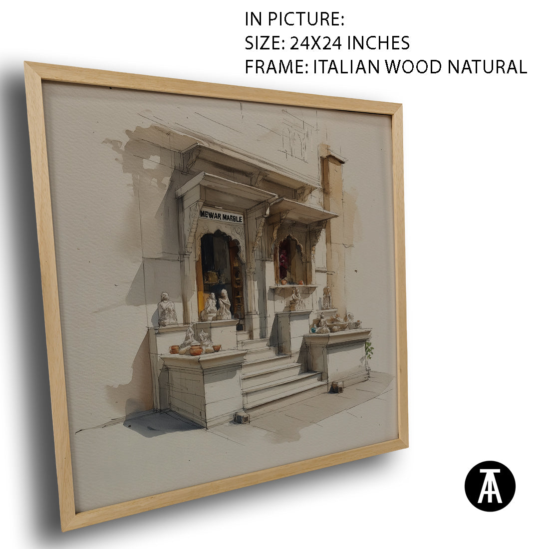 Artwork in Natural Wood Frame