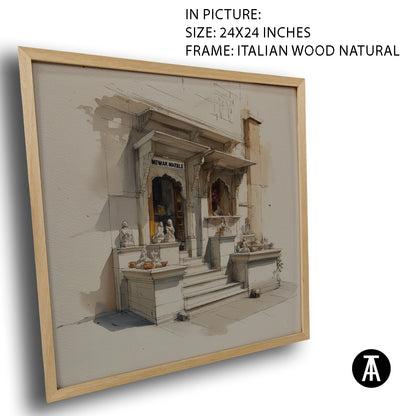 Artwork in Natural Wood Frame