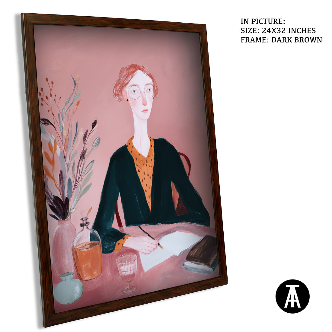 Sample Artwork in Dark Brown Frame