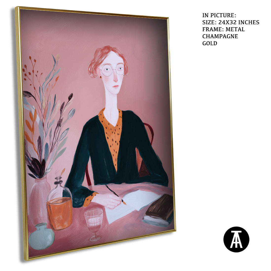 Sample Artwork in Champagne gold Metal Frame