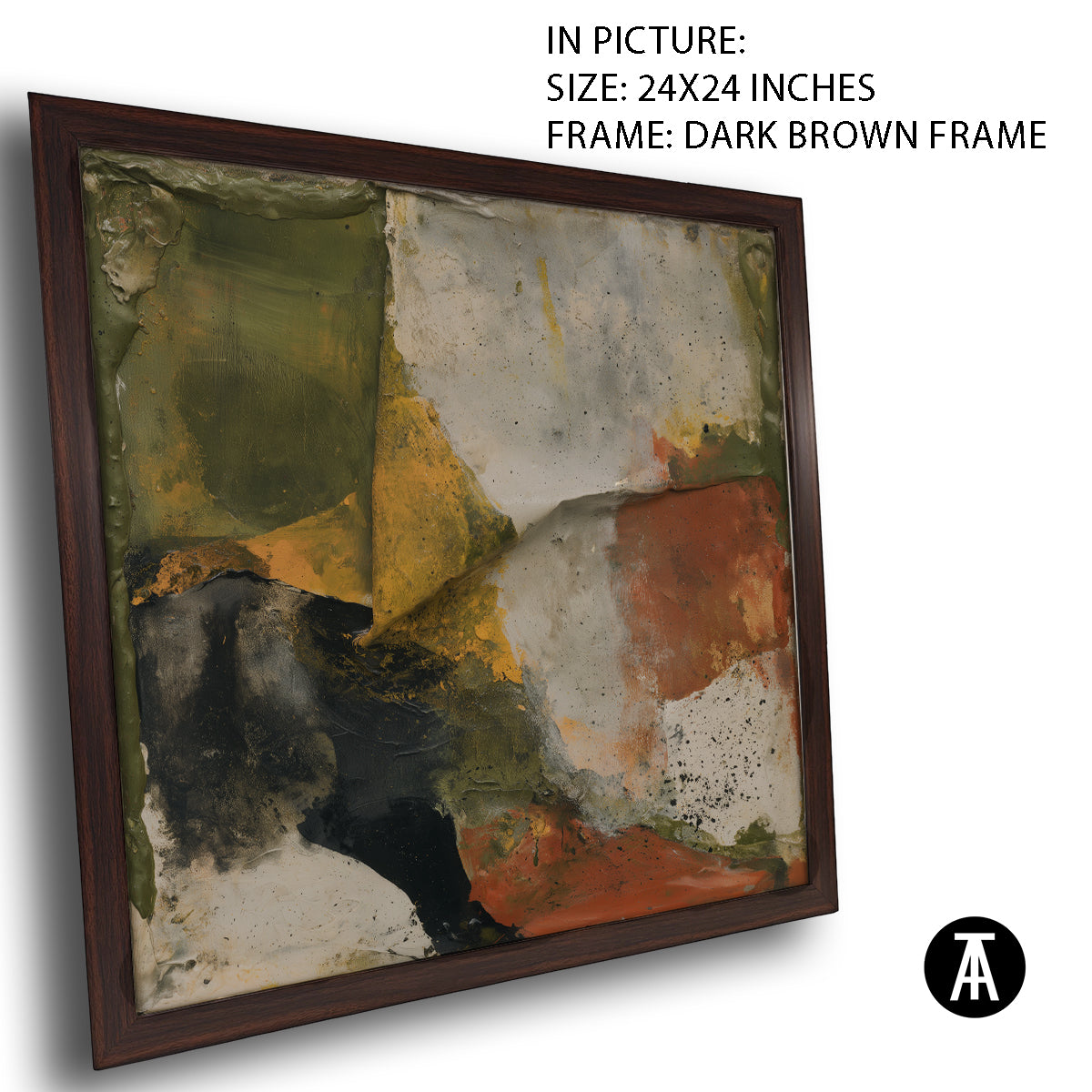 Artwork in Dark Brown Frame