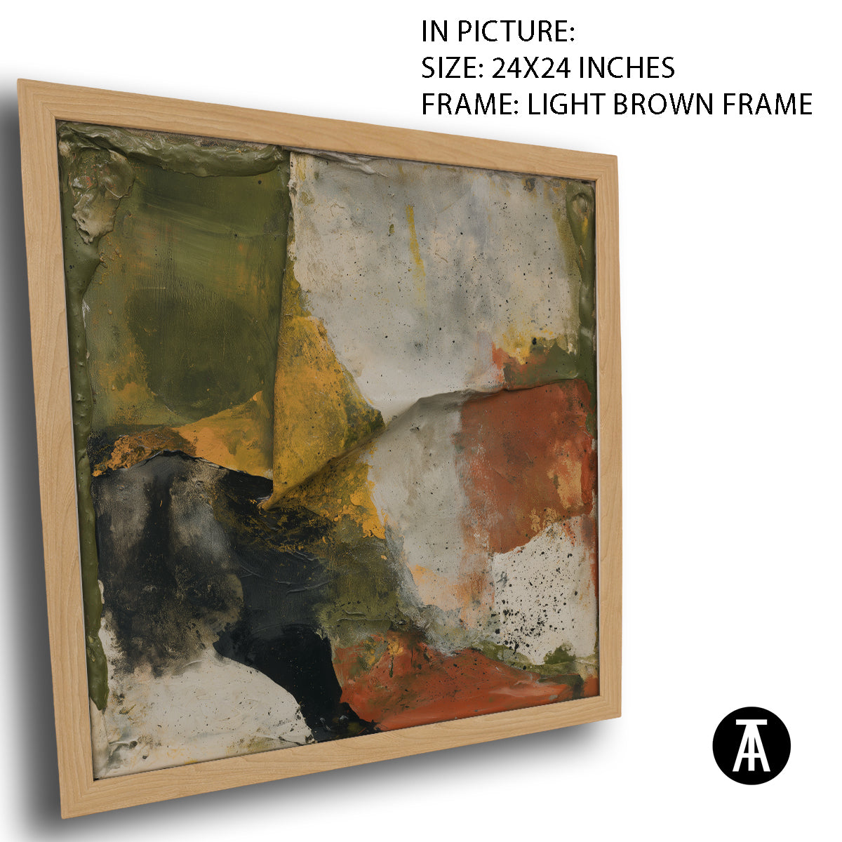 Artwork in Light Brown Frame