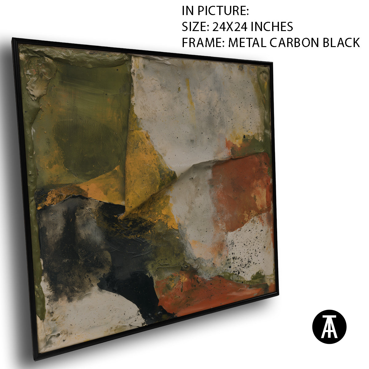 Artwork in Carbon Black Metal Frame