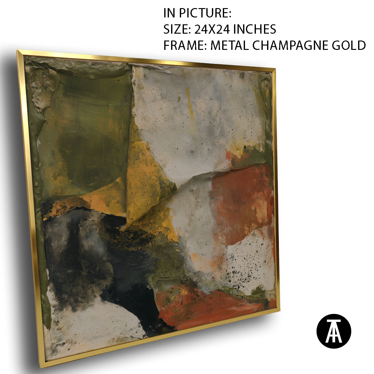 Artwork in Metal Champagne Gold Frame