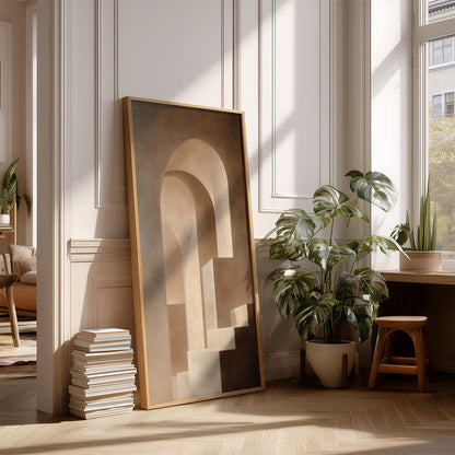 Panoramic Indian Painting in a Lifestyle Setting