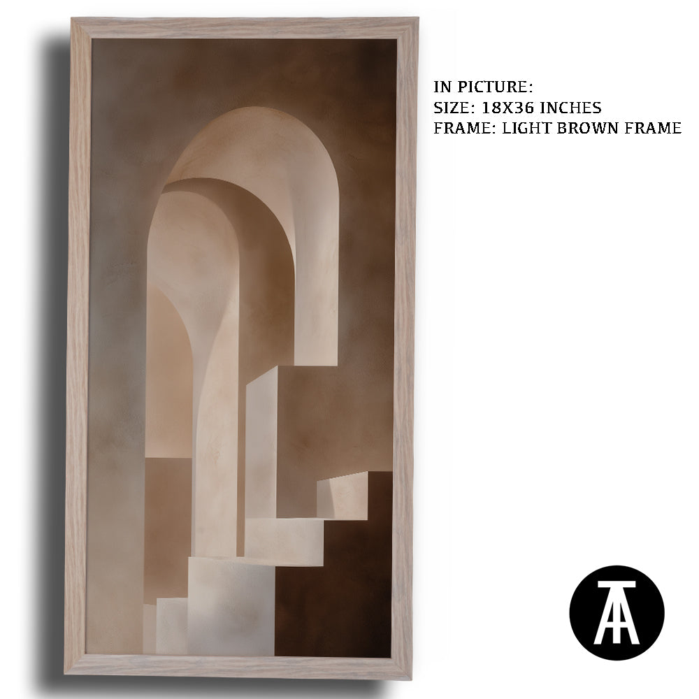 Artwork in Light Brown Frame