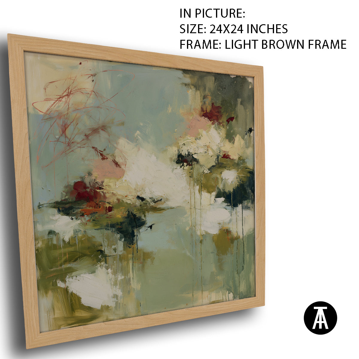 Artwork in Light Brown Frame