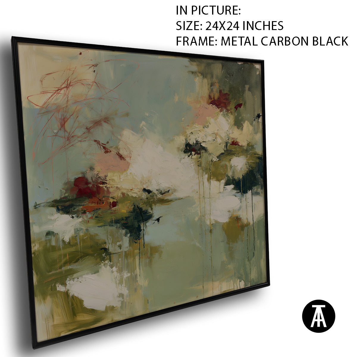 Artwork in Carbon Black Metal Frame