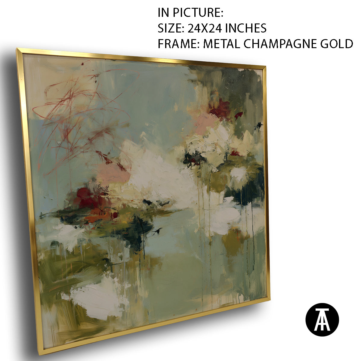 Artwork in Metal Champagne Gold Frame