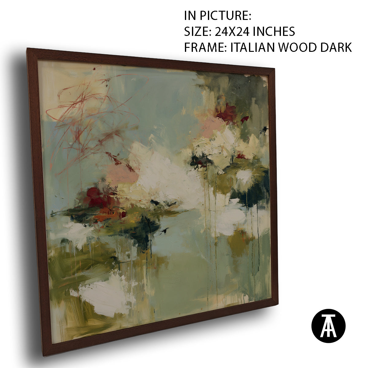 Artwork in Dark Wood Frame