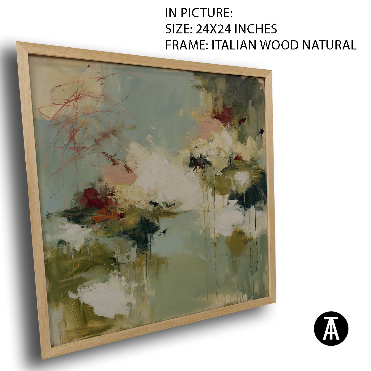 Artwork in Natural Wood Frame