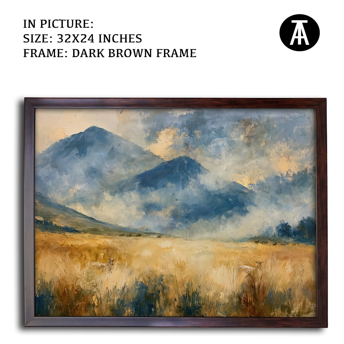 Artwork in Dark Brown Frame