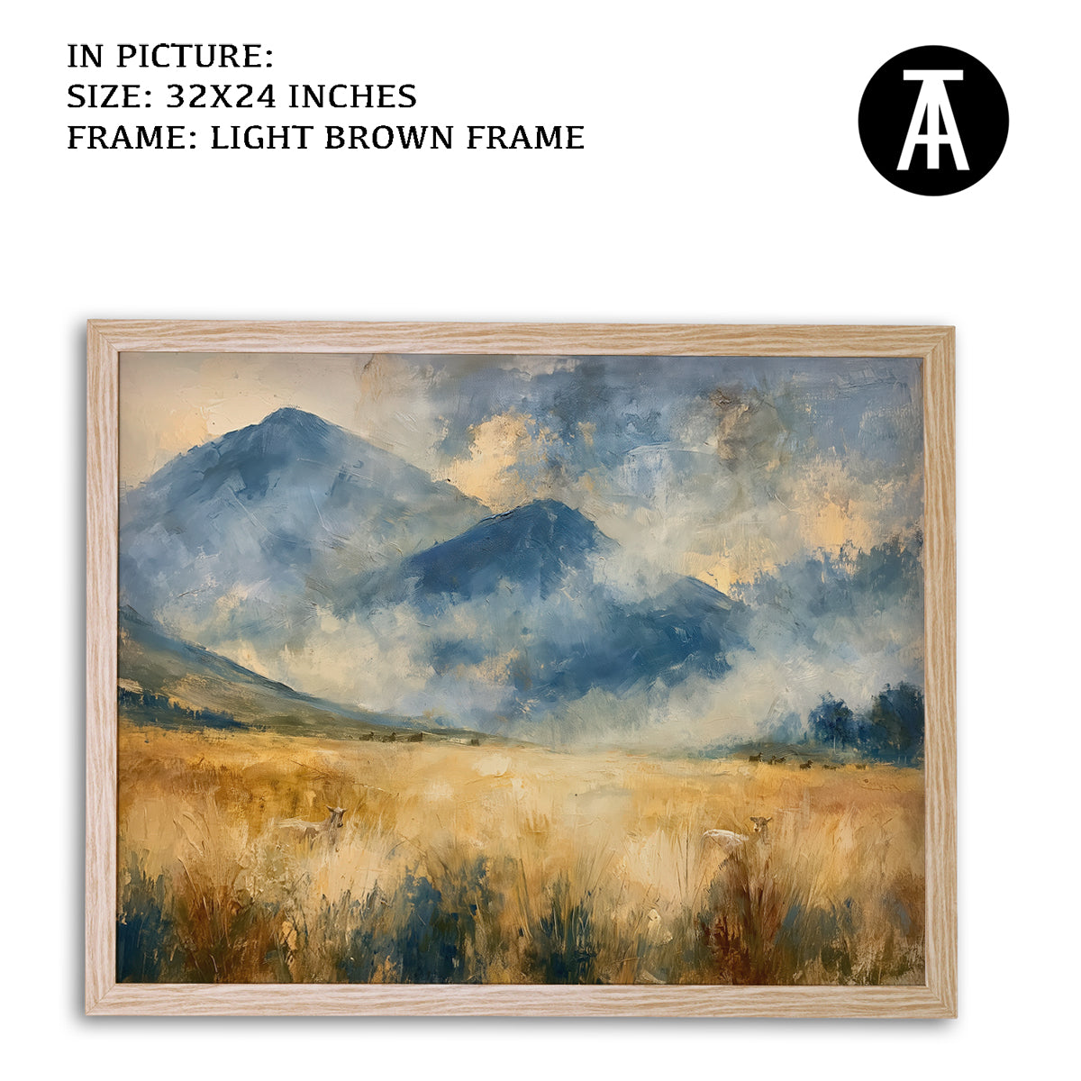 Artwork in Light Brown Frame