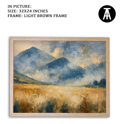 Artwork in Light Brown Frame