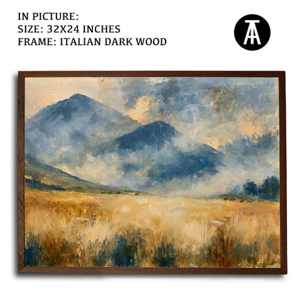 Artwork in Dark Wood Frame