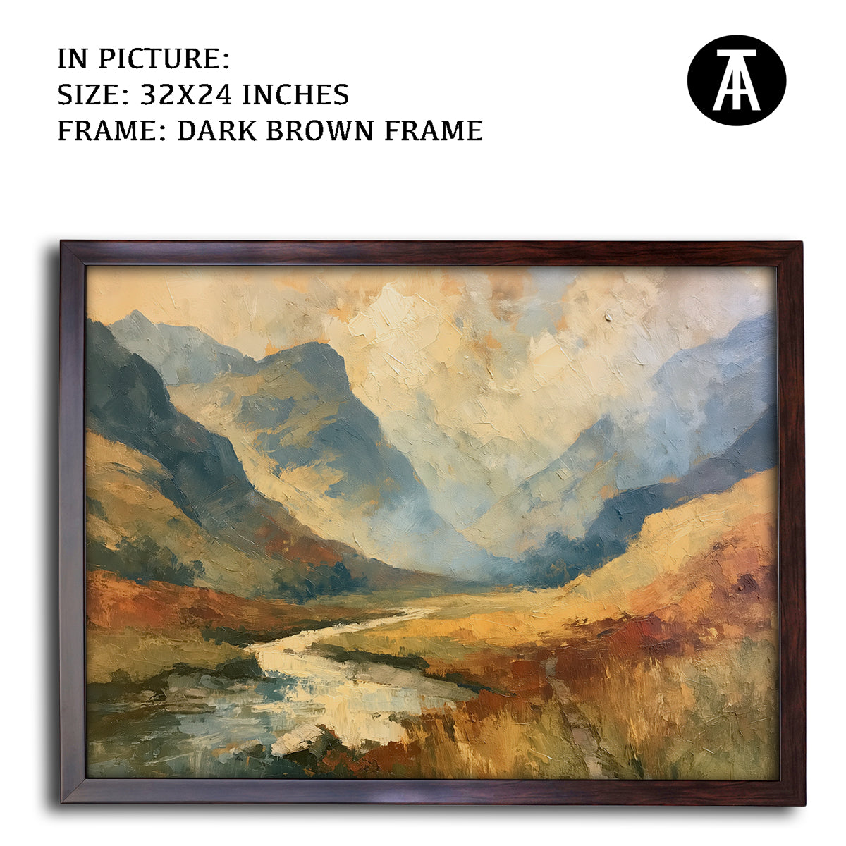 Artwork in Dark Brown Frame