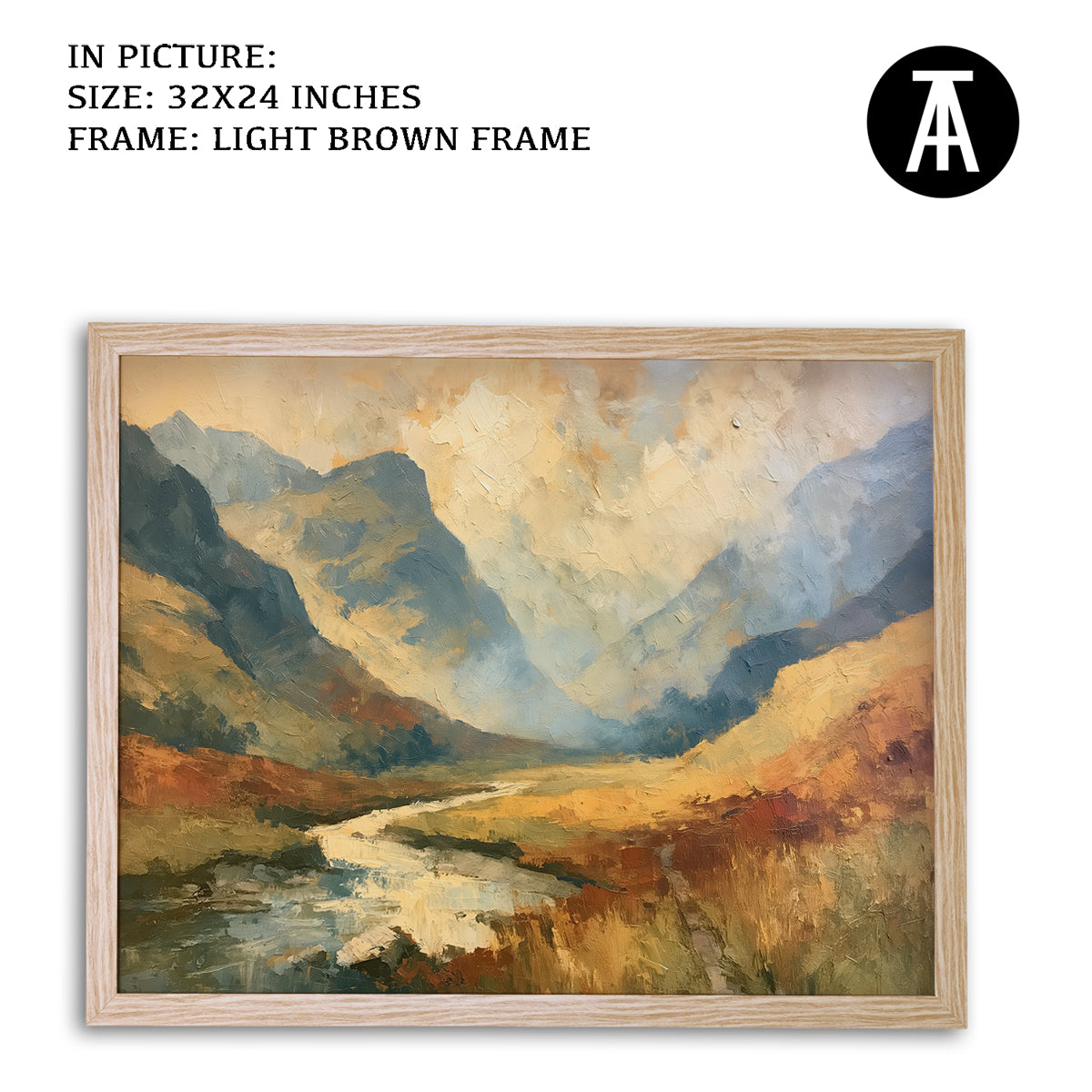 Artwork in Light Brown Frame